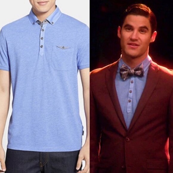 Ted Baker Ovaskep Piqué Polo Collar Slim Shirt Size 2XL Short Sleeve Blue Glee‎ - Picture 1 of 11